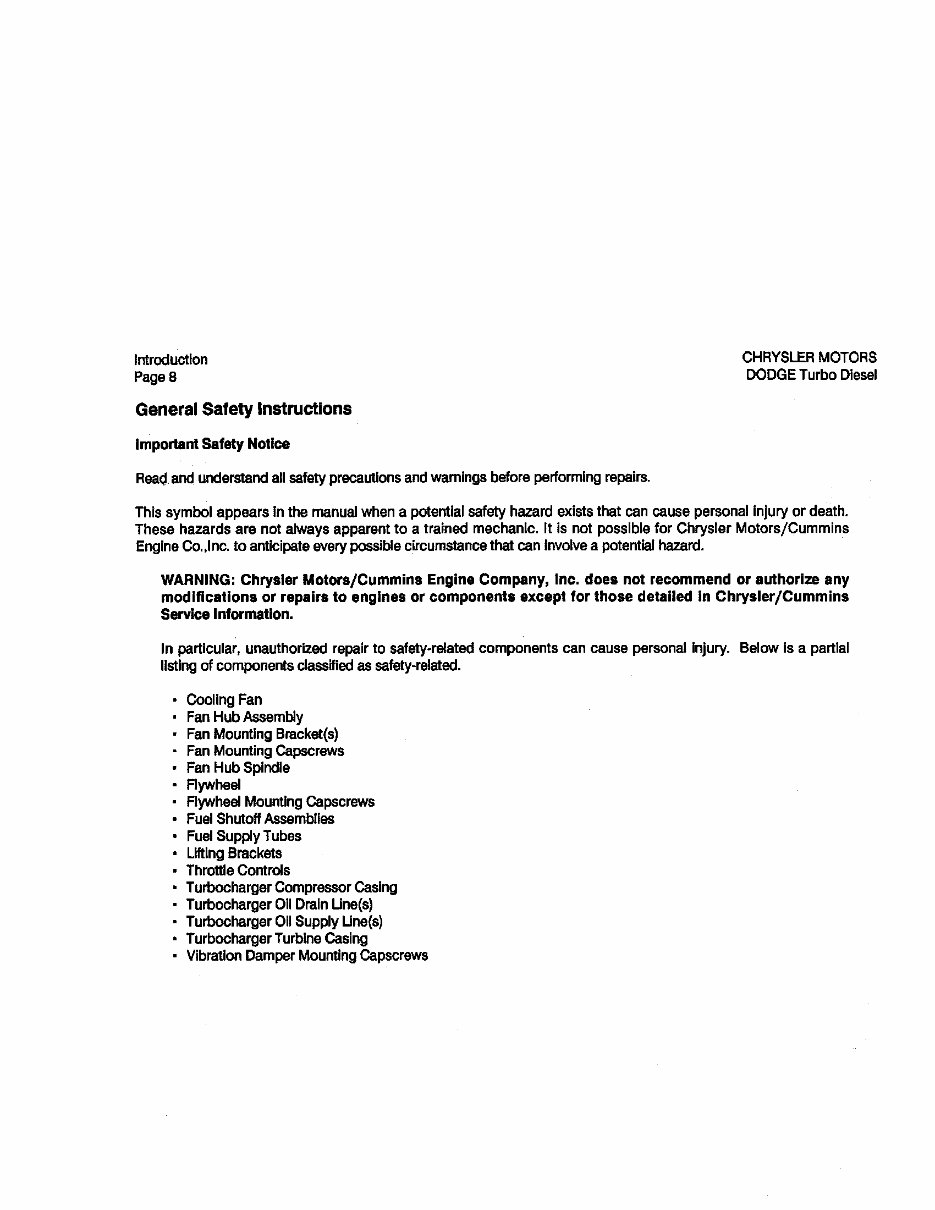 1989-1991 Dodge Ram W150 Truck Service & Repair Manual preview img 8