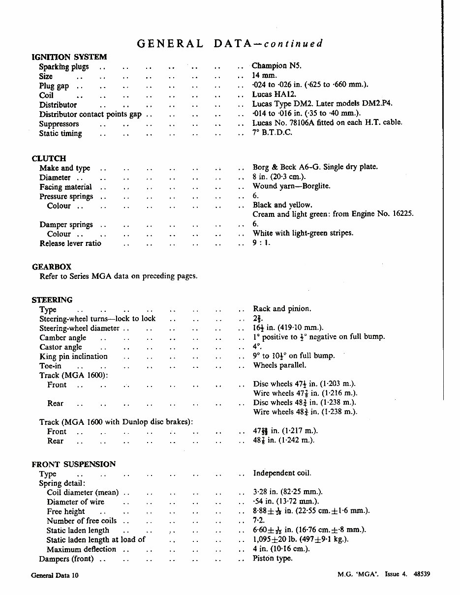 1955-1962 Morris Garage MGA 1500/1600 OEM Service & Repair Manual preview img 10