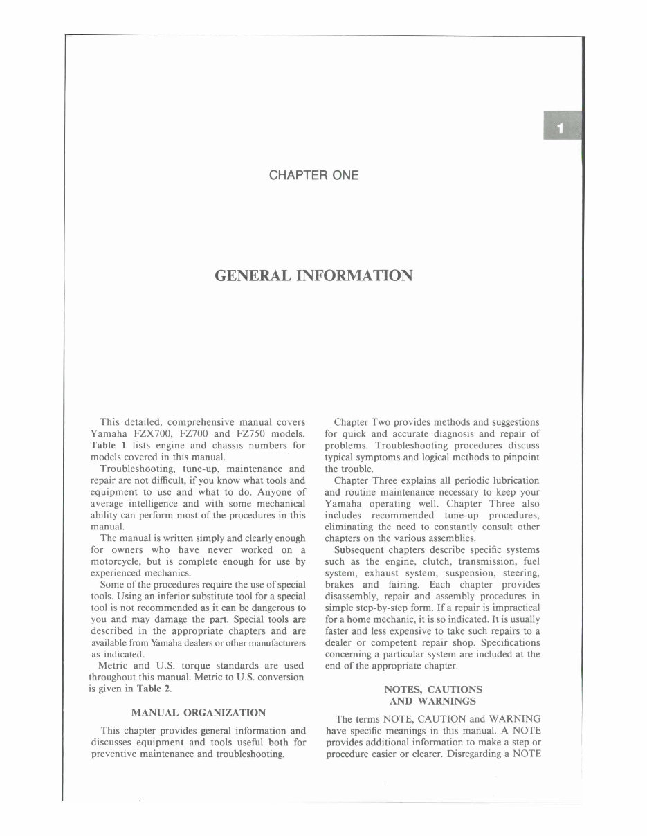 1986-1987 Yamaha FZX700 FZX 700 Fazer 700 Motorcycle Service & Repair Manual preview img 2