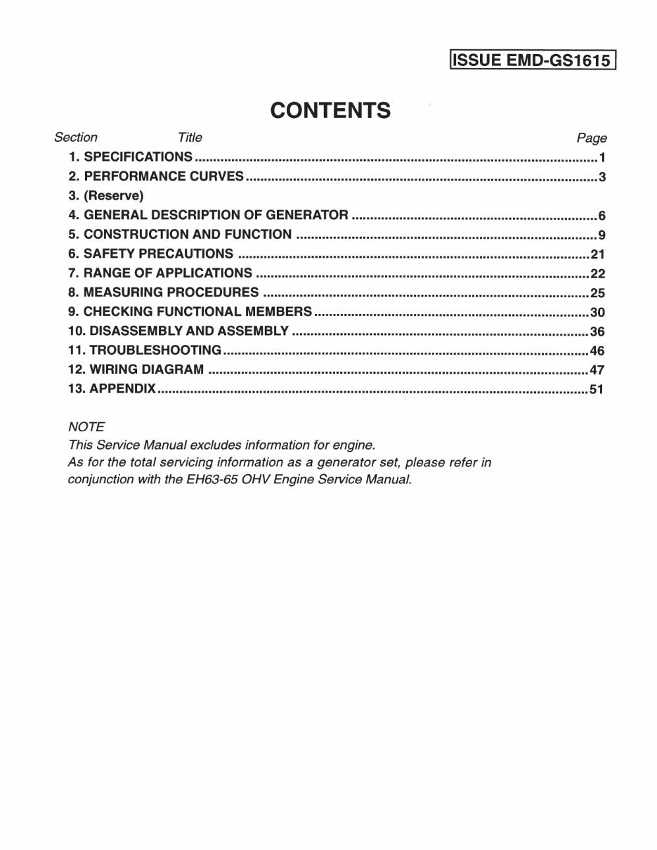 YAMAHA GeneratorS EF12000E EF12000DE EF12000DEX EF1300TE SRM preview img 3