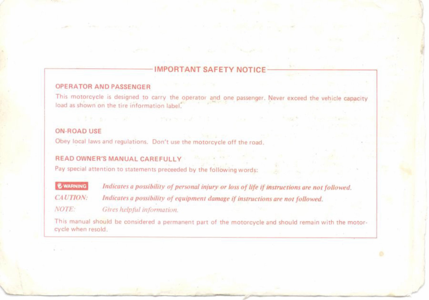 Honda VF1000R Service Repair Manual | Download Manual