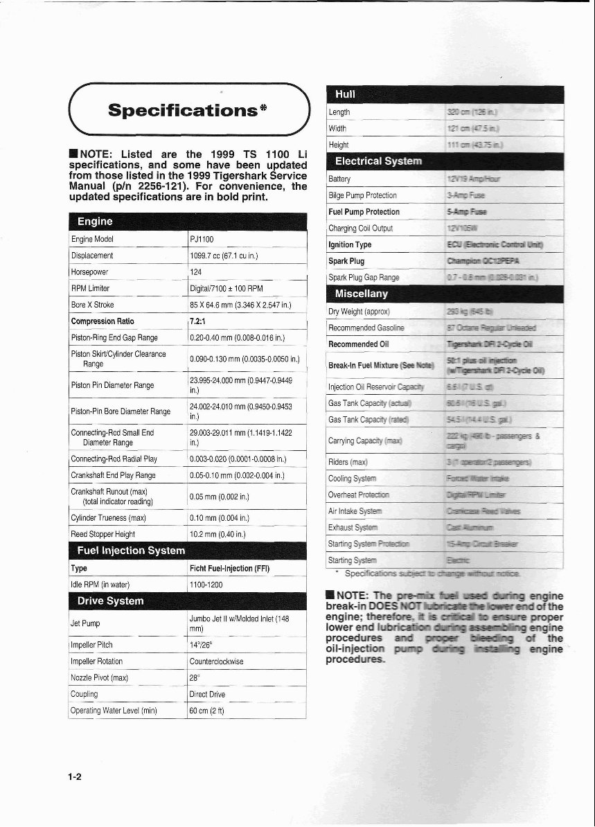 Arctic Cat Watercraft Tigershark T-1100-Li Service Manual Supplement preview img 5