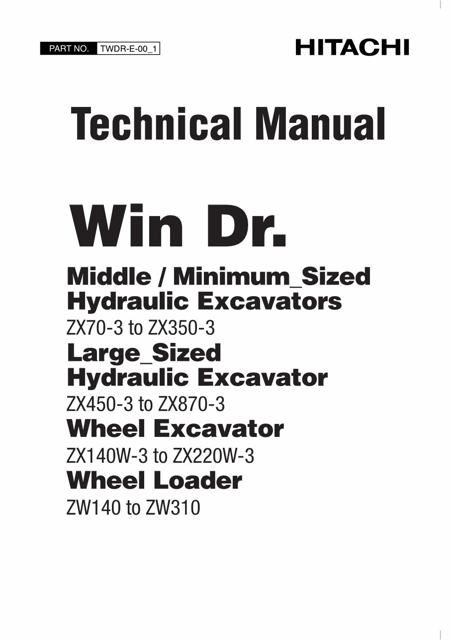 HITACHI WIN DR. Service TECHNICAL Manual preview img 1