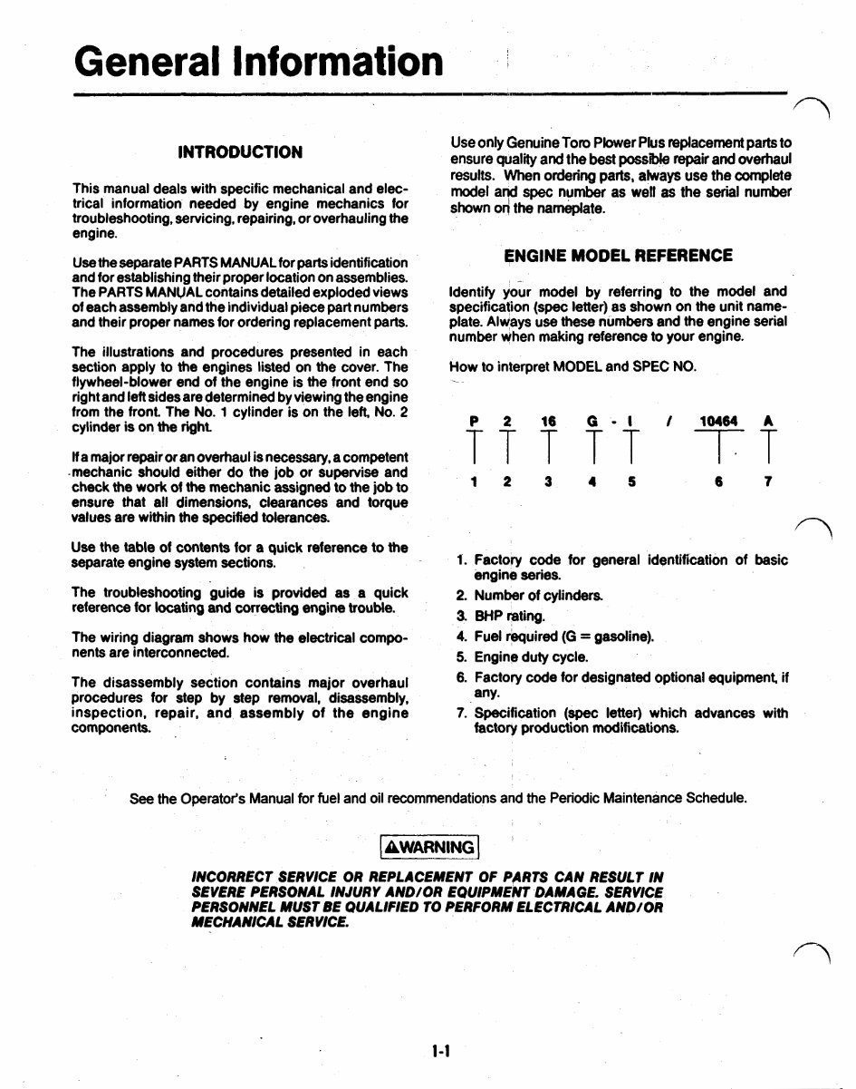 Onan Toro Power Plus P216 P218 P220 P224 Engine Service Repair Manual - preview img 6