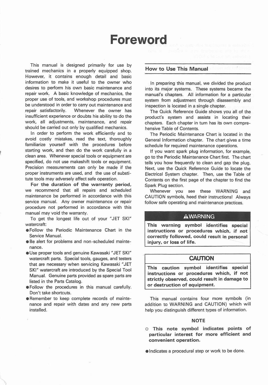 1991-1997 Kawasaki Jetski 750SX JS750 Service & Repair Manual preview img 4