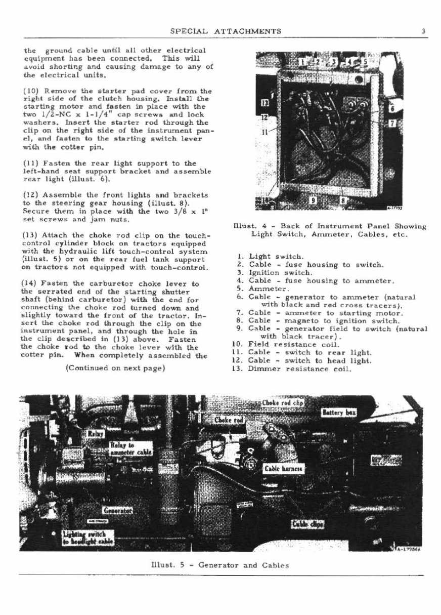Farmall IH Super A Tractor Special Attachments Owners User Installation Manual - preview img 4