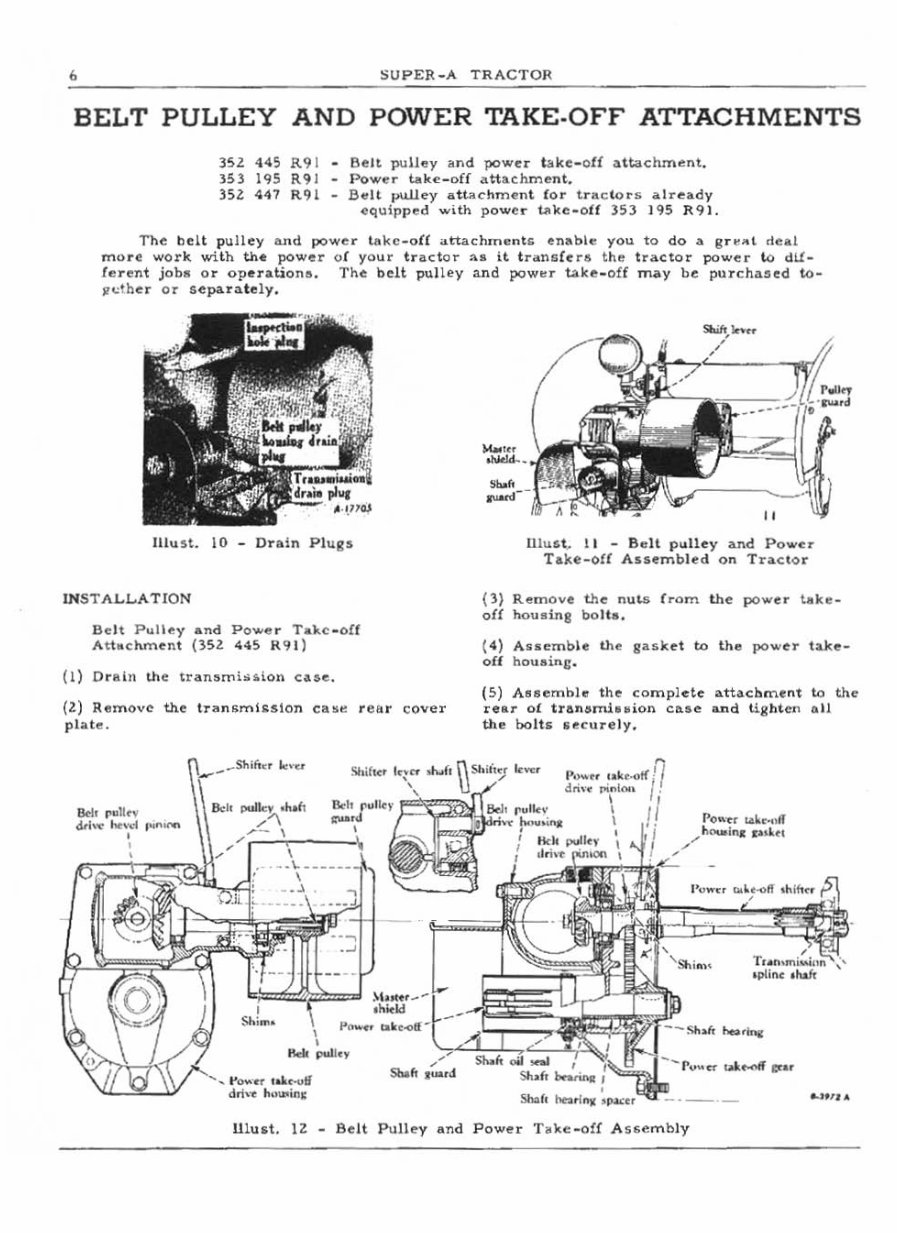Farmall IH Super A Tractor Special Attachments Owners User Installation Manual - preview img 7