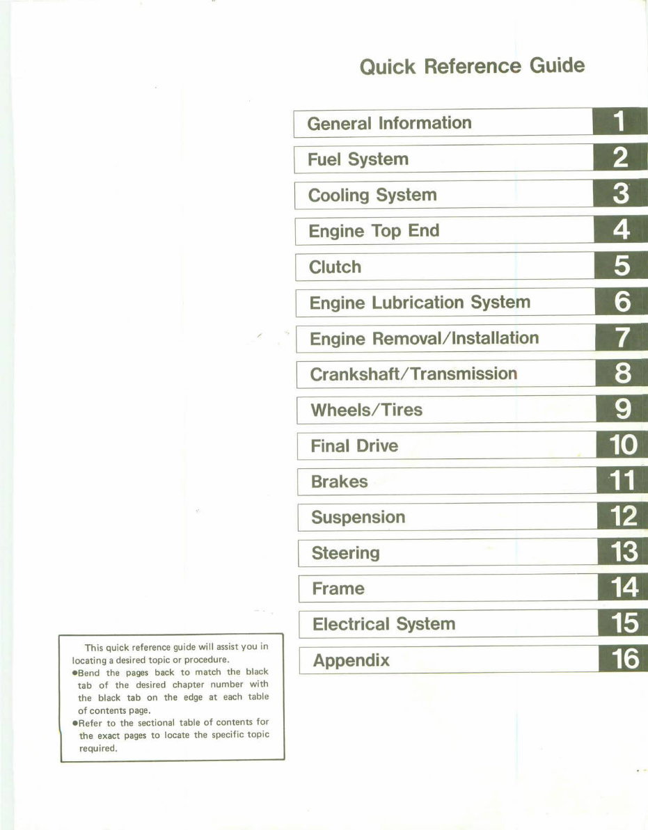 Now Ninja 250R 250 EX250 86-87 GPZ250R Service Repair Workshop Manual preview img 7