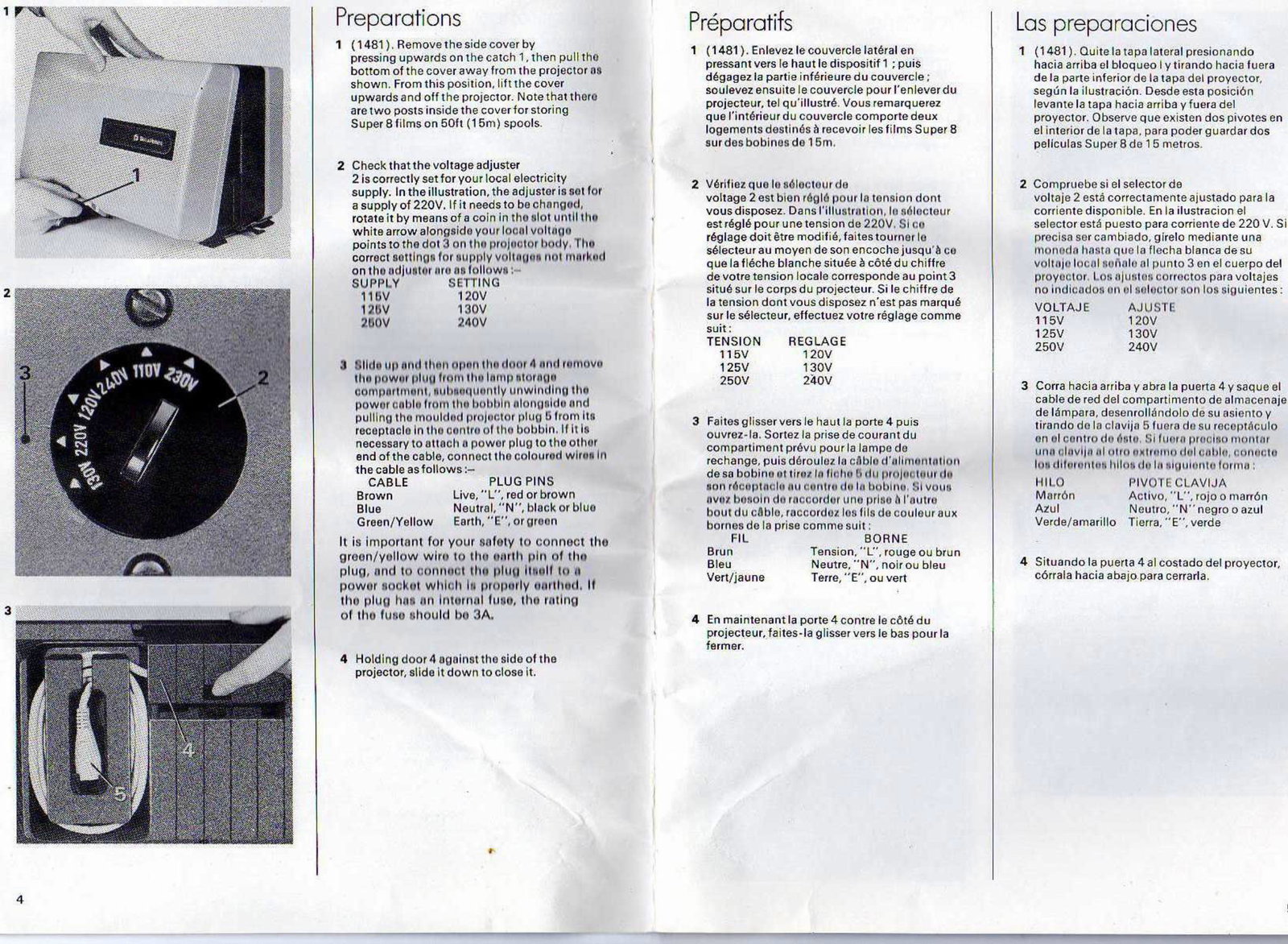 Bell et Howell 1443 1462 1481 francais english espanol preview img 3