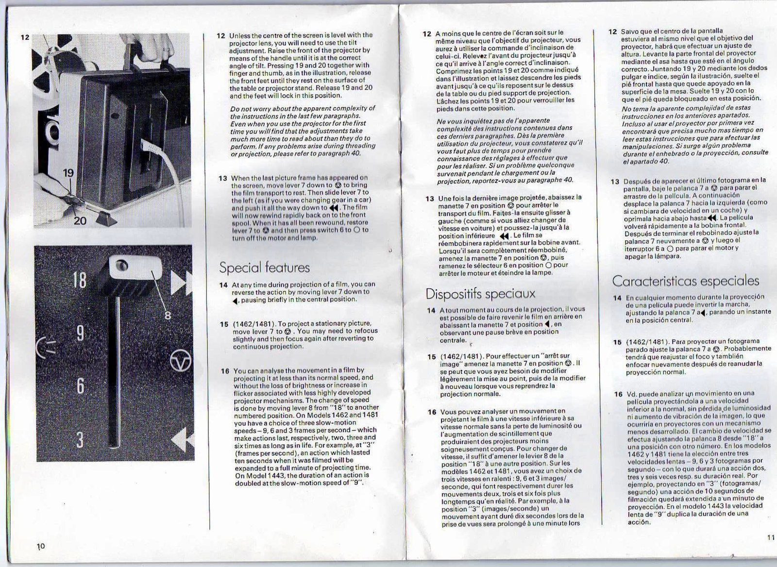 Bell et Howell 1443 1462 1481 francais english espanol preview img 6