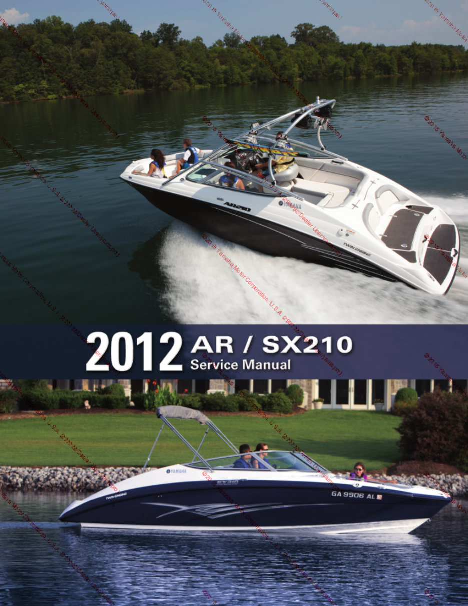 2012-2016 Yamaha AR210 SR210 SX210 Boat Service & Repair Manual preview img 1