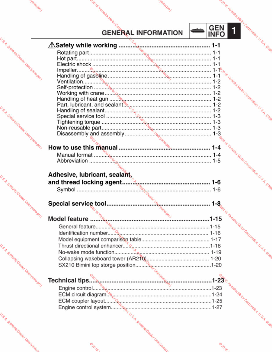 2012-2016 Yamaha AR210 SR210 SX210 Boat Service & Repair Manual preview img 7