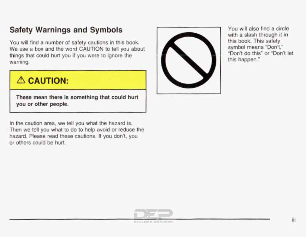 2003 CHEVY / CHEVROLET Avalanche Owners Manual preview img 4