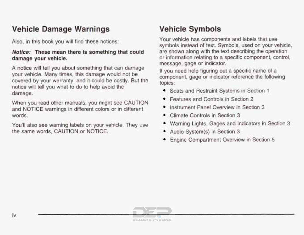 2003 CHEVY / CHEVROLET Avalanche Owners Manual preview img 5