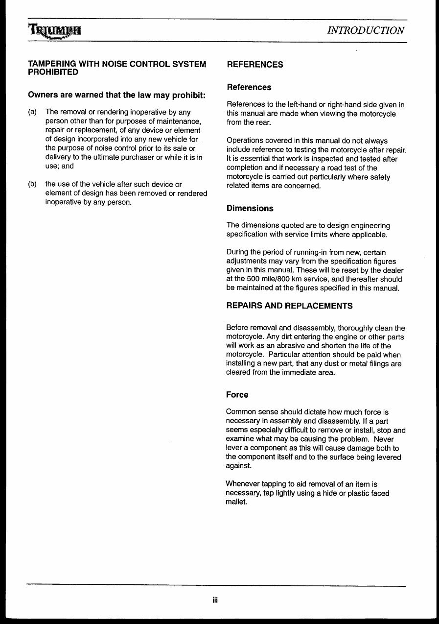 2002 Triumph Daytona 955i and Speed Triple 955cc Service Manual preview img 5