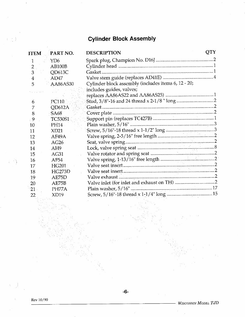 Wisconsin Engine parts manual THD TJD IPL preview img 8