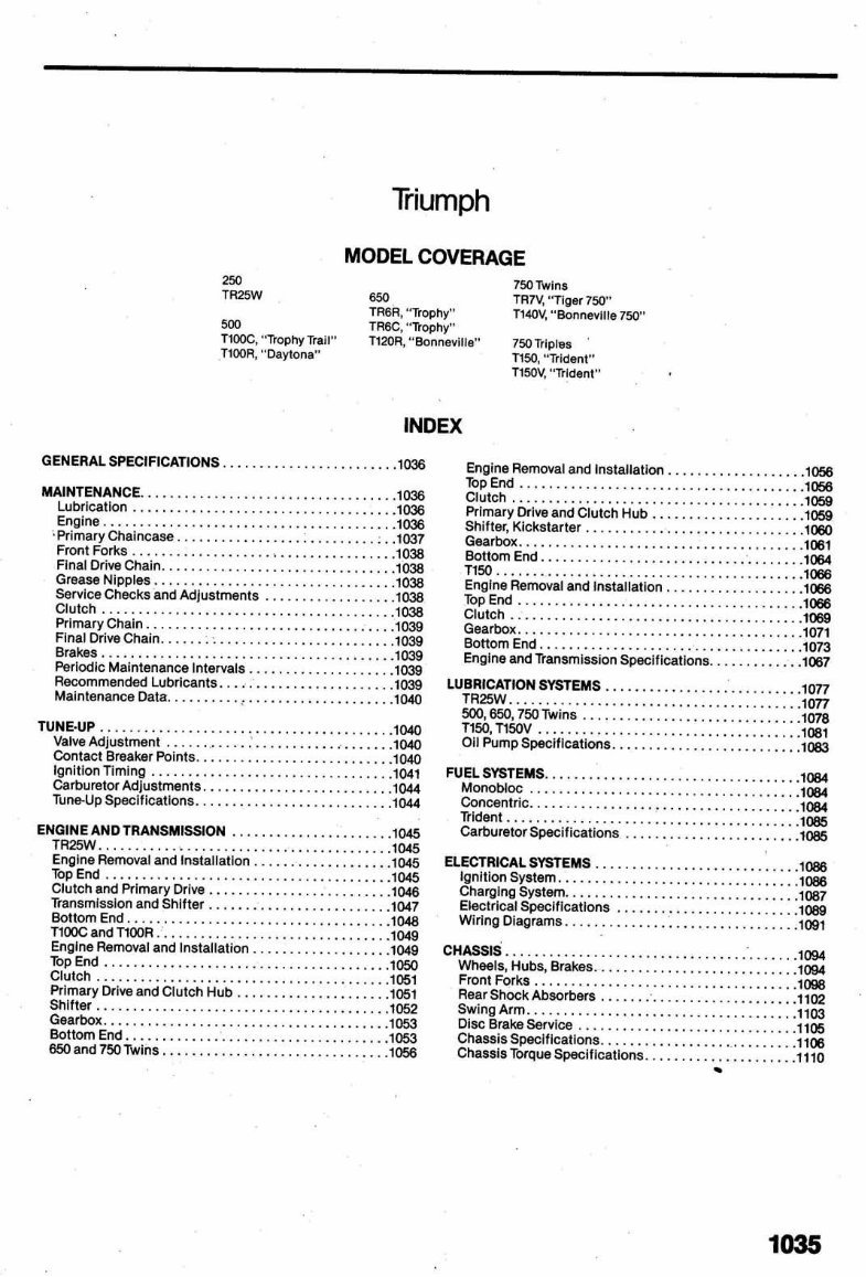 TRIUMPH TROPHY 500 FACTORY Repair Manual 1947-1974 preview img 1