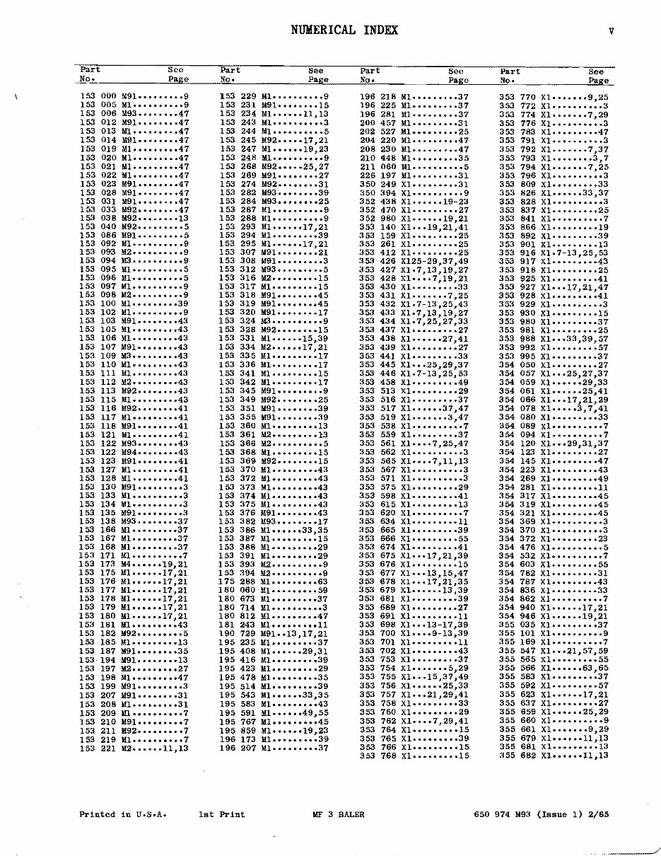MASSEY FERGUSON MF 3 BALER Parts Manual 650974M93 preview img 7