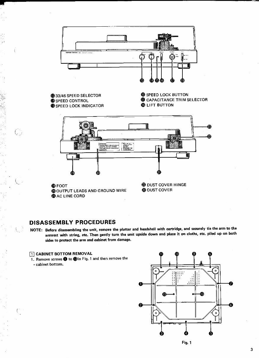Service Manual Harman-Kardon T40 Auto-Lift Turntable preview img 4