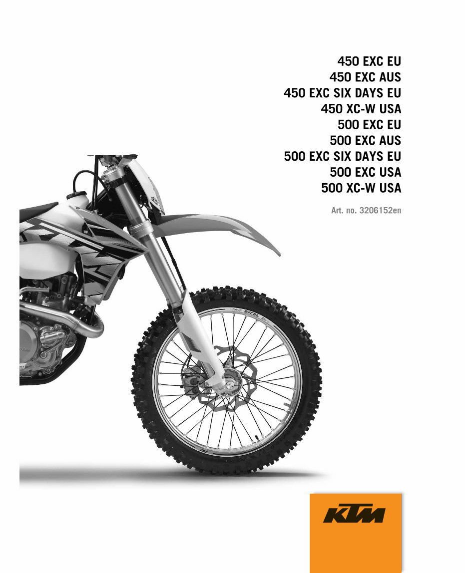 KTM 450,500 EXC, six days,XC repair and owners manual . 2013 preview img 1