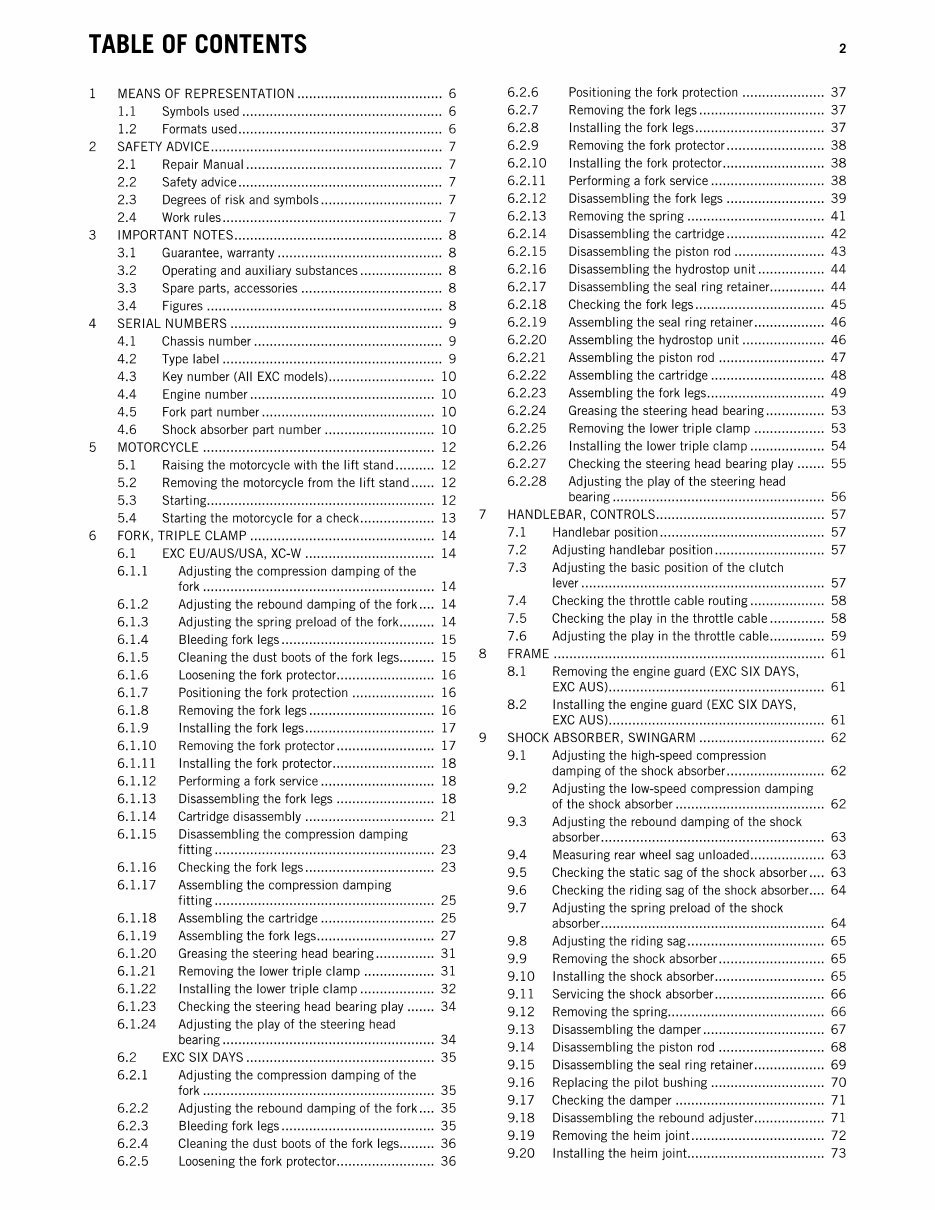 KTM 450,500 EXC, six days,XC repair and owners manual . 2013 preview img 2