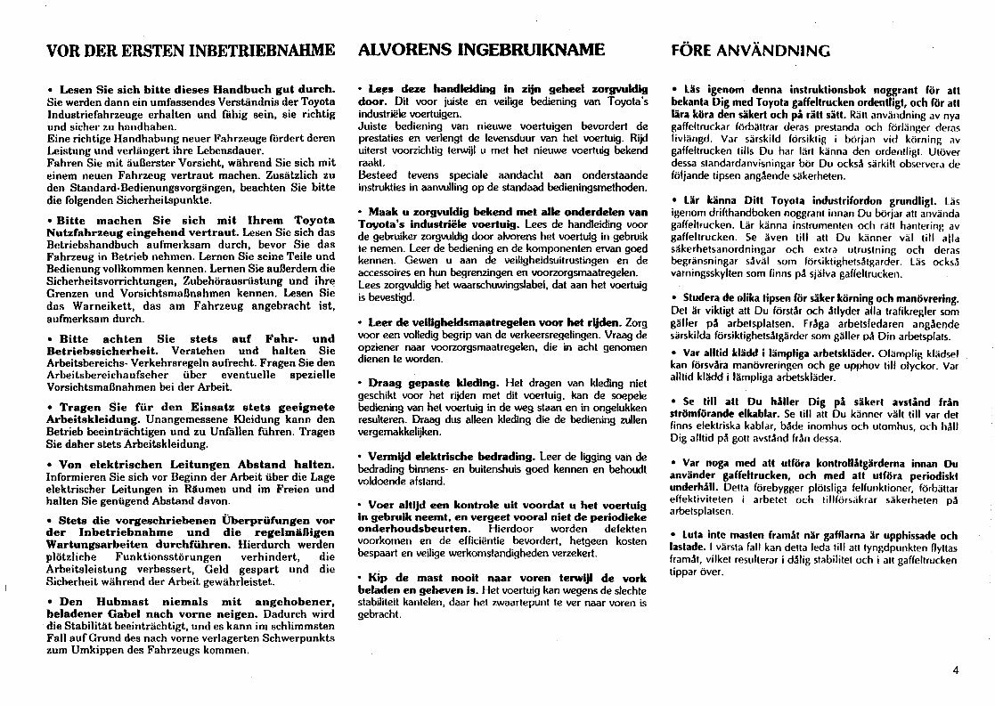 Toyota Electric Forklift Truck FBESF10, FBESF12, FBESF15 Operating and Maintenance Instructions preview img 5