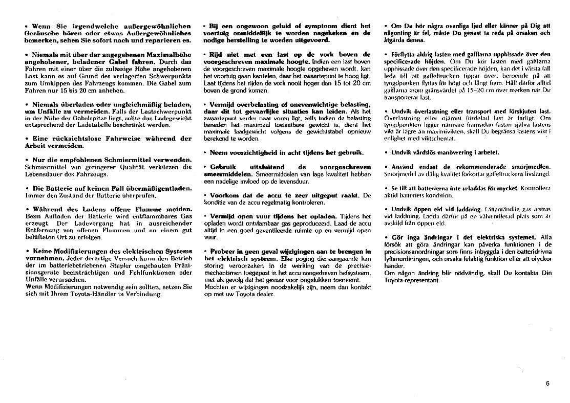 Toyota Electric Forklift Truck FBESF10, FBESF12, FBESF15 Operating and Maintenance Instructions preview img 7