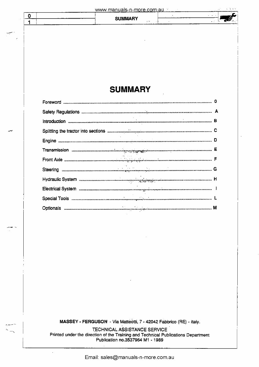 Massey Ferguson MF 394F Factory Service & Work Shop Manual preview img 4