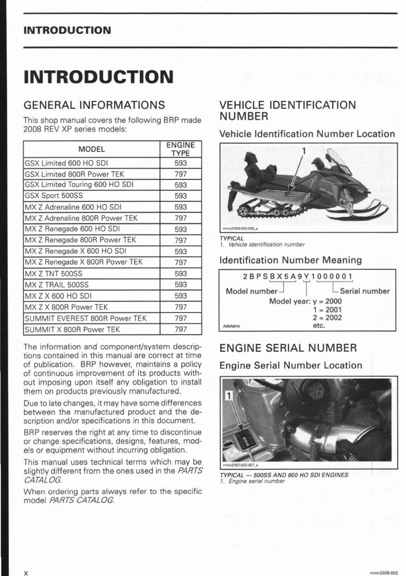 2008 Ski-Doo GSX Limited Touring 600 HO SDI Factory Service & Work Shop Manual preview img 9