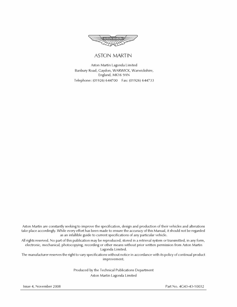 2004-2008 Aston Martin DB9 Service & Repair Manual preview img 2