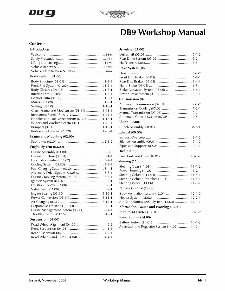 2004-2008 Aston Martin DB9 Service & Repair Manual preview img 3