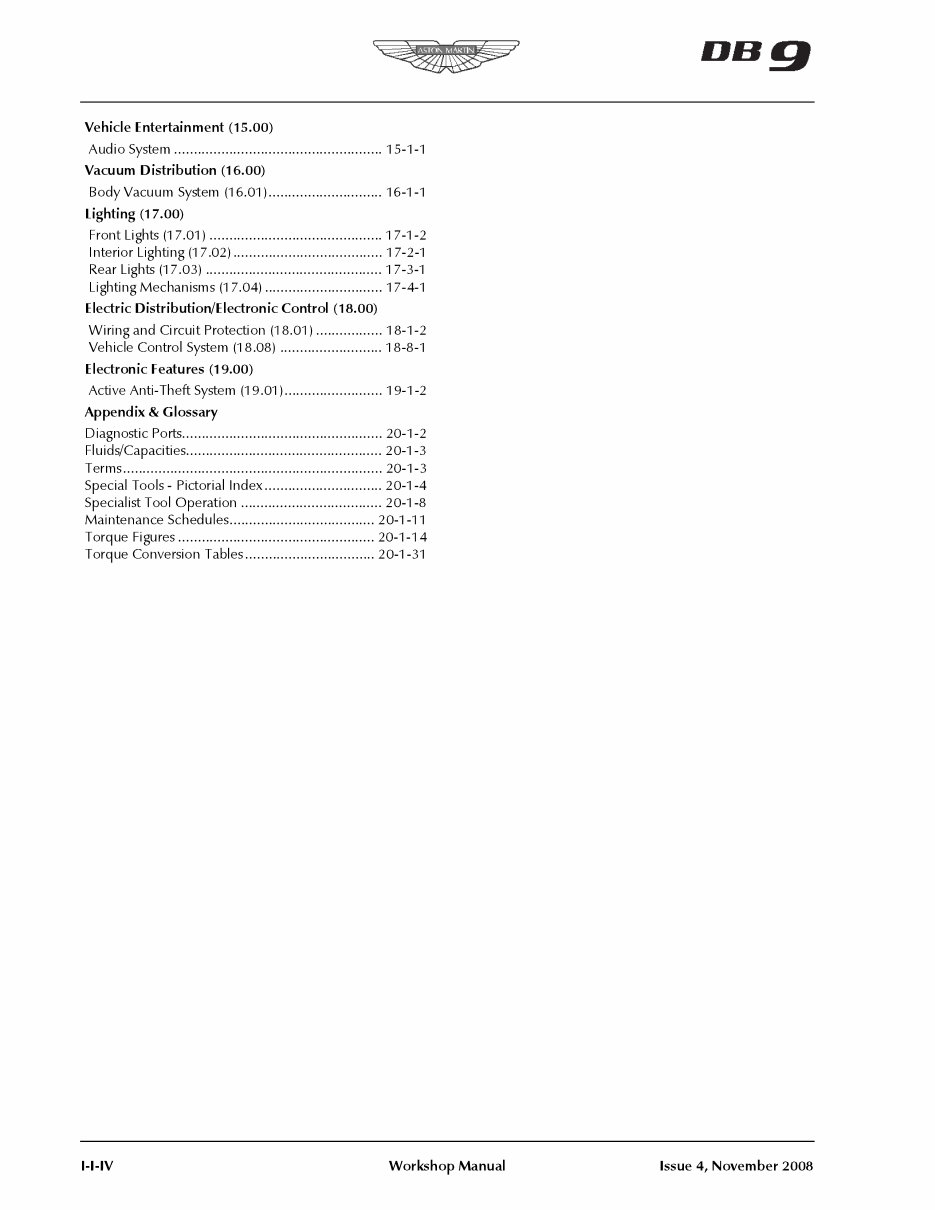 2004-2008 Aston Martin DB9 Service & Repair Manual preview img 4