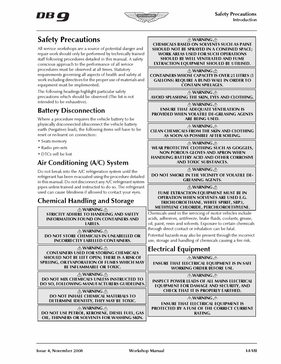 2004-2008 Aston Martin DB9 Service & Repair Manual preview img 7