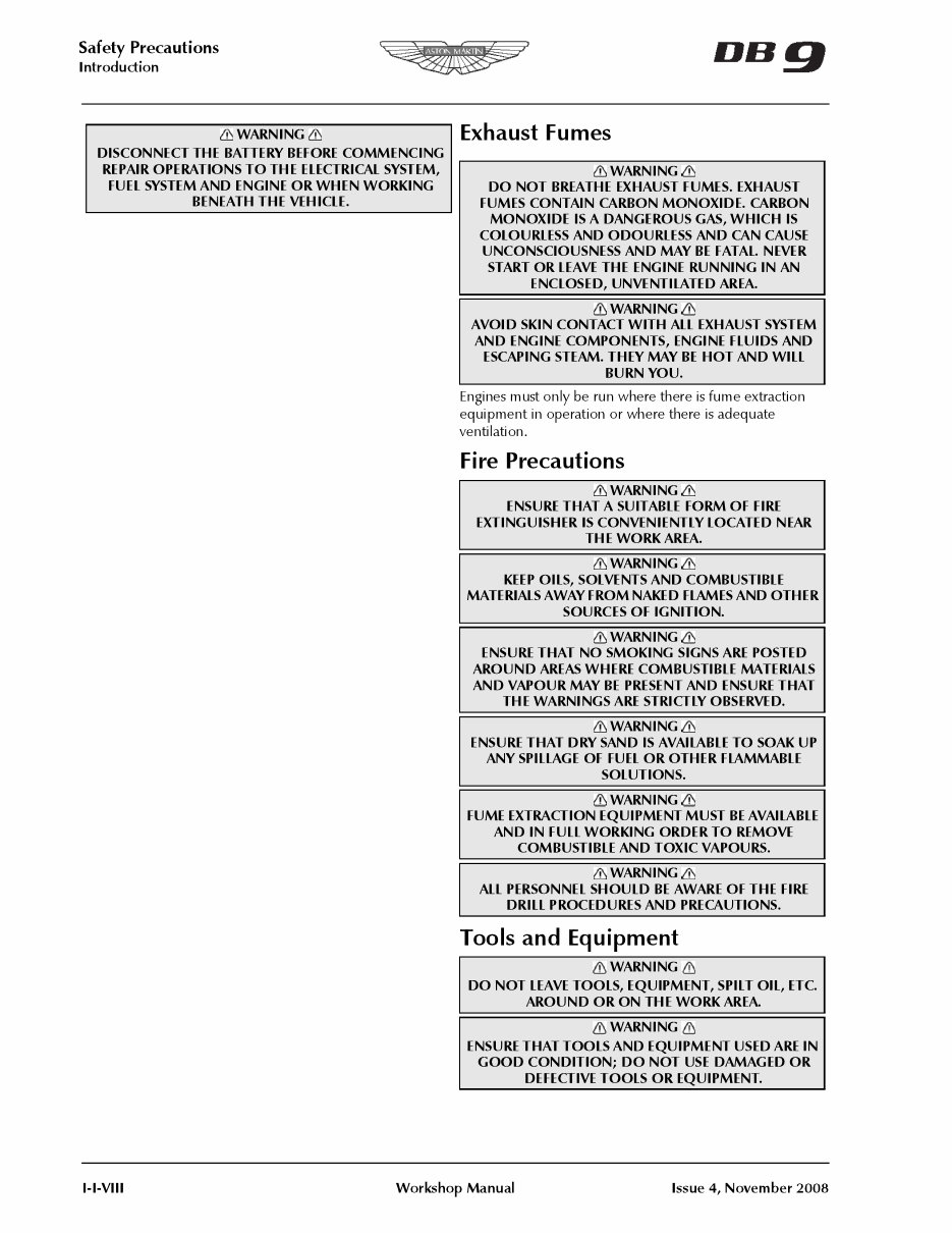 2004-2008 Aston Martin DB9 Service & Repair Manual preview img 8