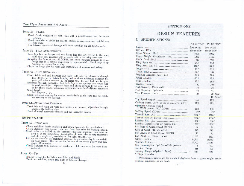 Piper PA-22 150 / 160 tri pacer POH manual preview img 4