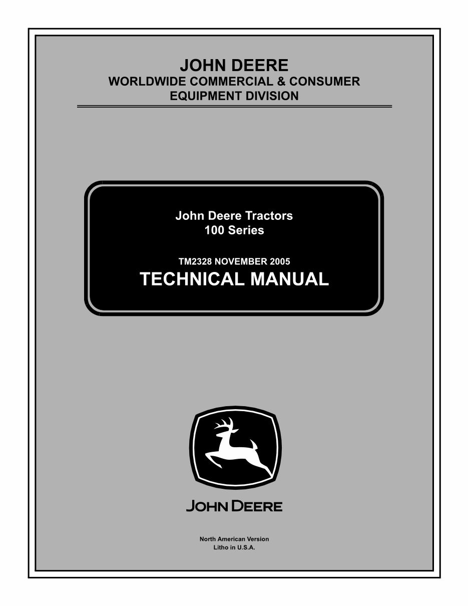 John Deere 102 115 125 135 145 155C 190C Lawn and Garden Tractor Repair Manual preview img 1