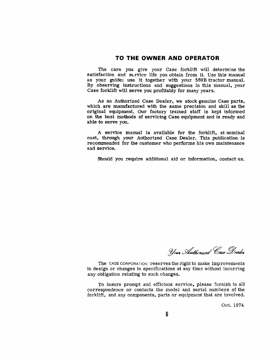 CASE 584, 585, 586 Power Shuttle Forklift Operators Manual preview img 8