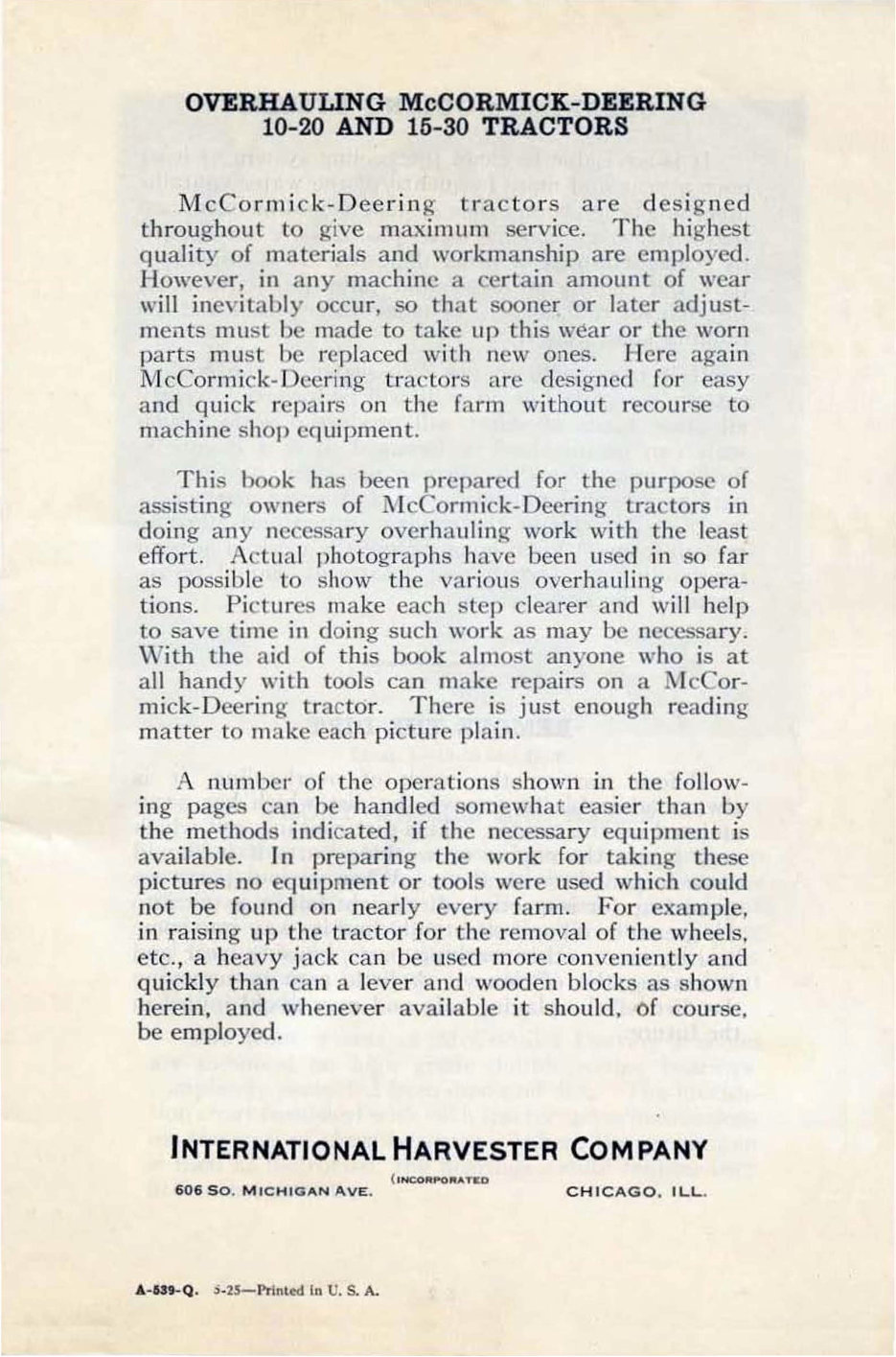 McCormick Deering 15-30 Tractor Overhaul Repair Service Manual - IMPROVED - preview img 3