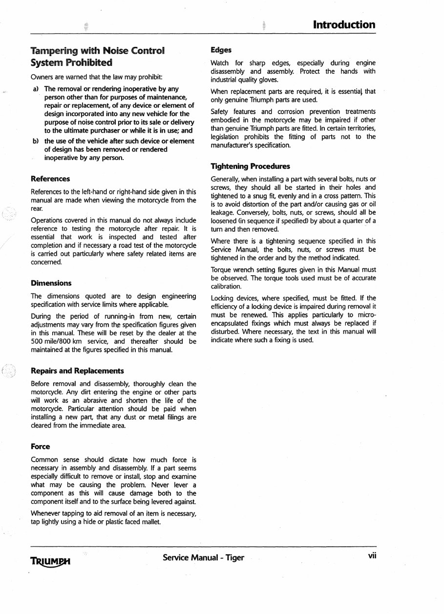 2005-2014 Triumph Motorcycle Tiger/SE/Sport Service & Repair Manual preview img 6