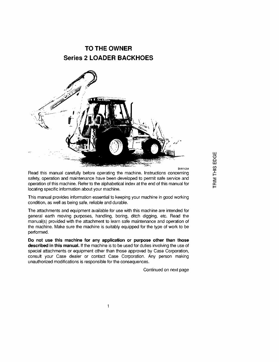 Case 580L, 580L Turbo, 580 Super L, 590 Super L Series 2 Loader Backhoe Operators Instruction Manual - IMPROVED - preview img 10