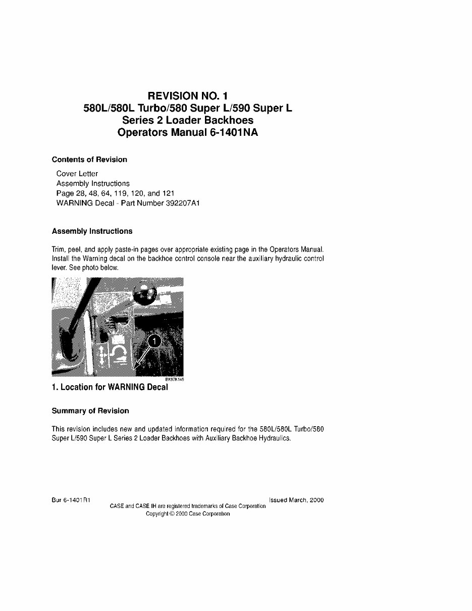 Case 580L, 580L Turbo, 580 Super L, 590 Super L Series 2 Loader Backhoe Operators Instruction Manual - IMPROVED - preview img 4