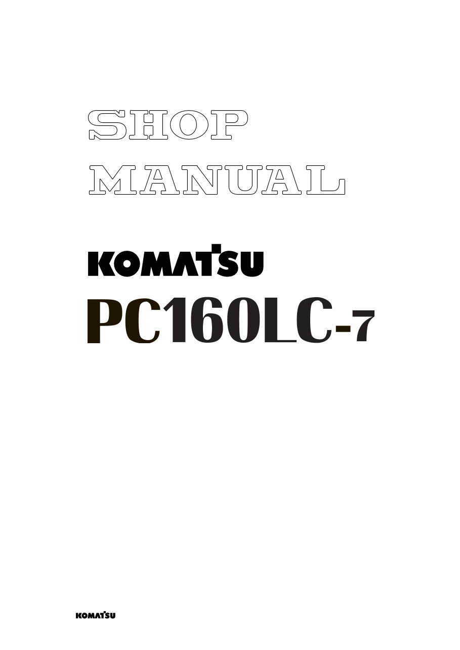 Komatsu PC160LC-7 shop manual preview img 1