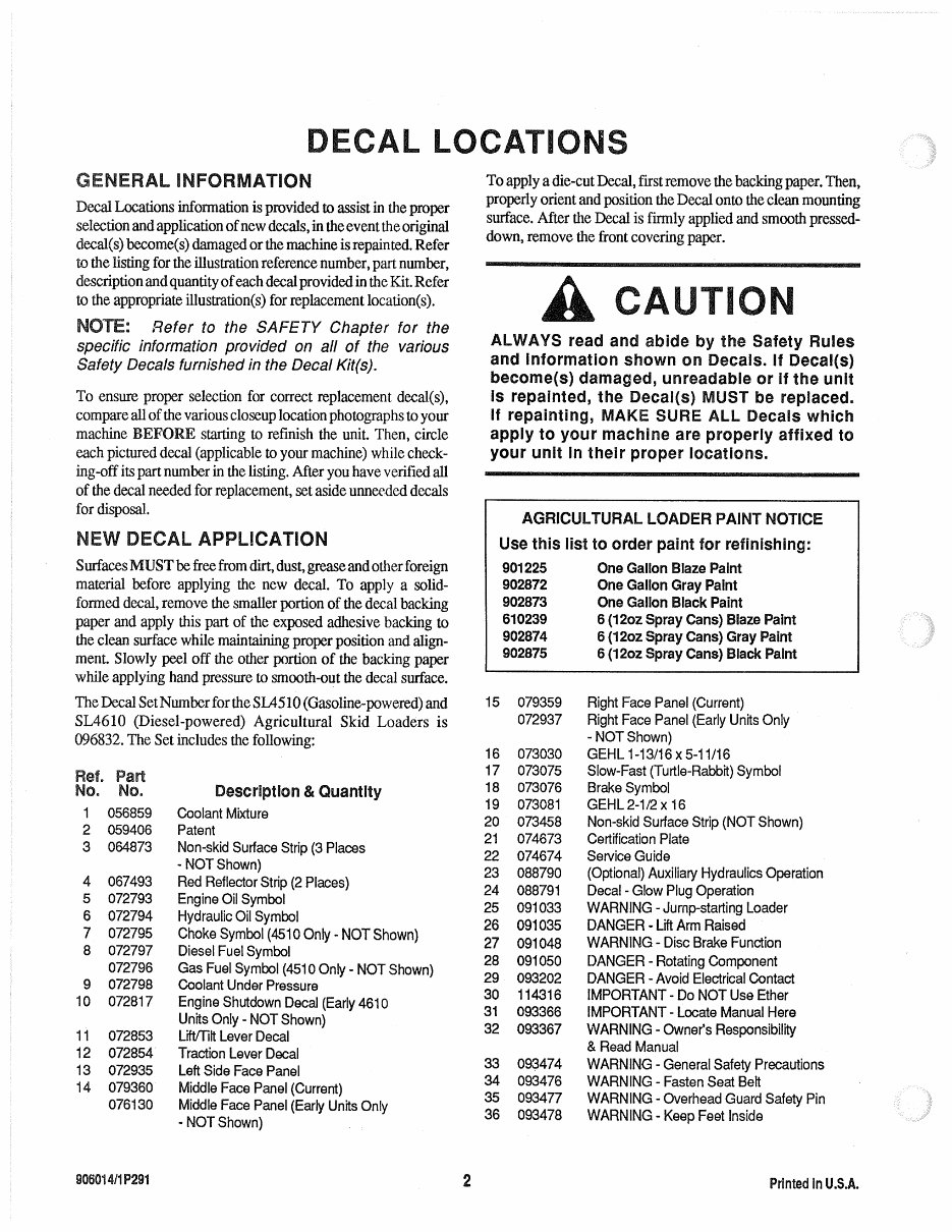 GEHL 4610 Skid Loader Illustrated Master Parts List Manual Form No.906014 Replaces 904058 preview img 4