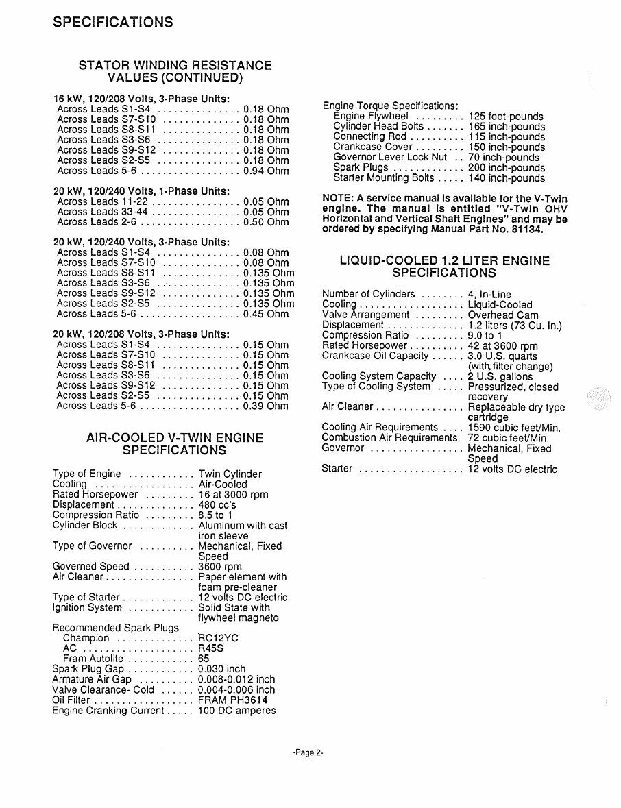 Generac 8KW Air-Cooled 10,12.5,16, 20 KW Liquid -Cooled Workshop Service Repair Manual preview img 6