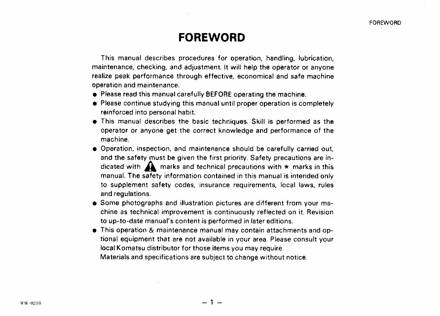Komatsu GD625A-1 manuals. Shop manual and operation manual preview img 2