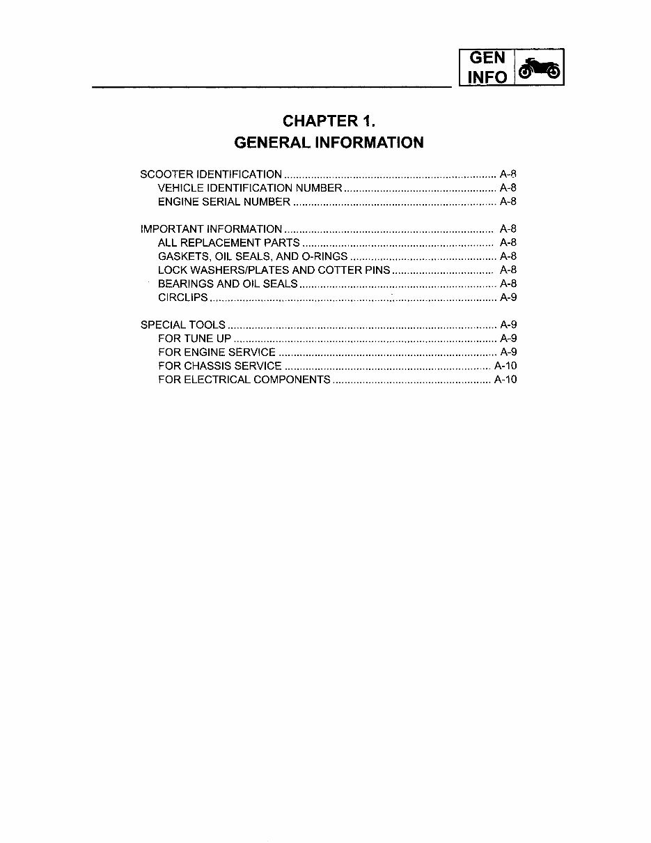1999-2002 Yamaha Zuma CW50 Service & Repair Manual preview img 7