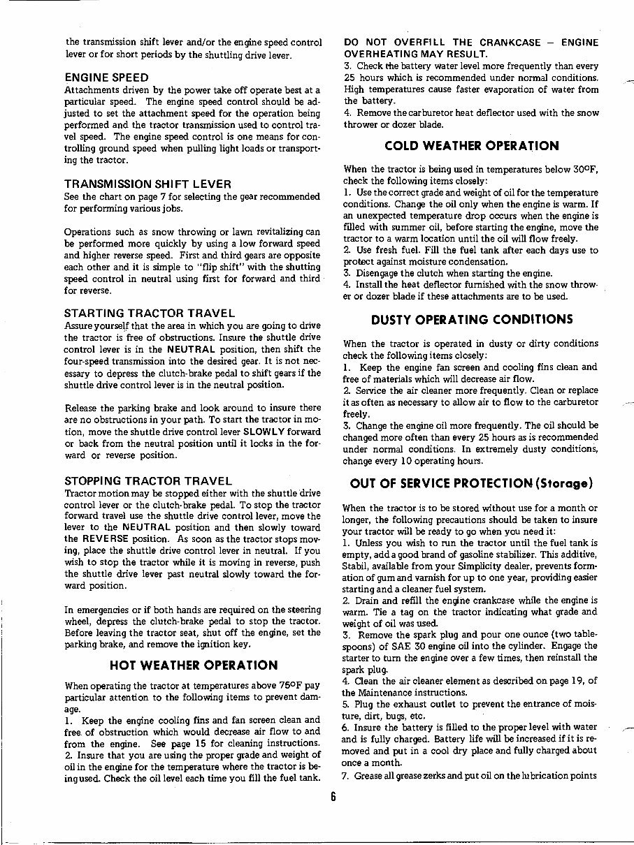 Simplicity 3415S 3410S tractor owners maintenance manual preview img 8