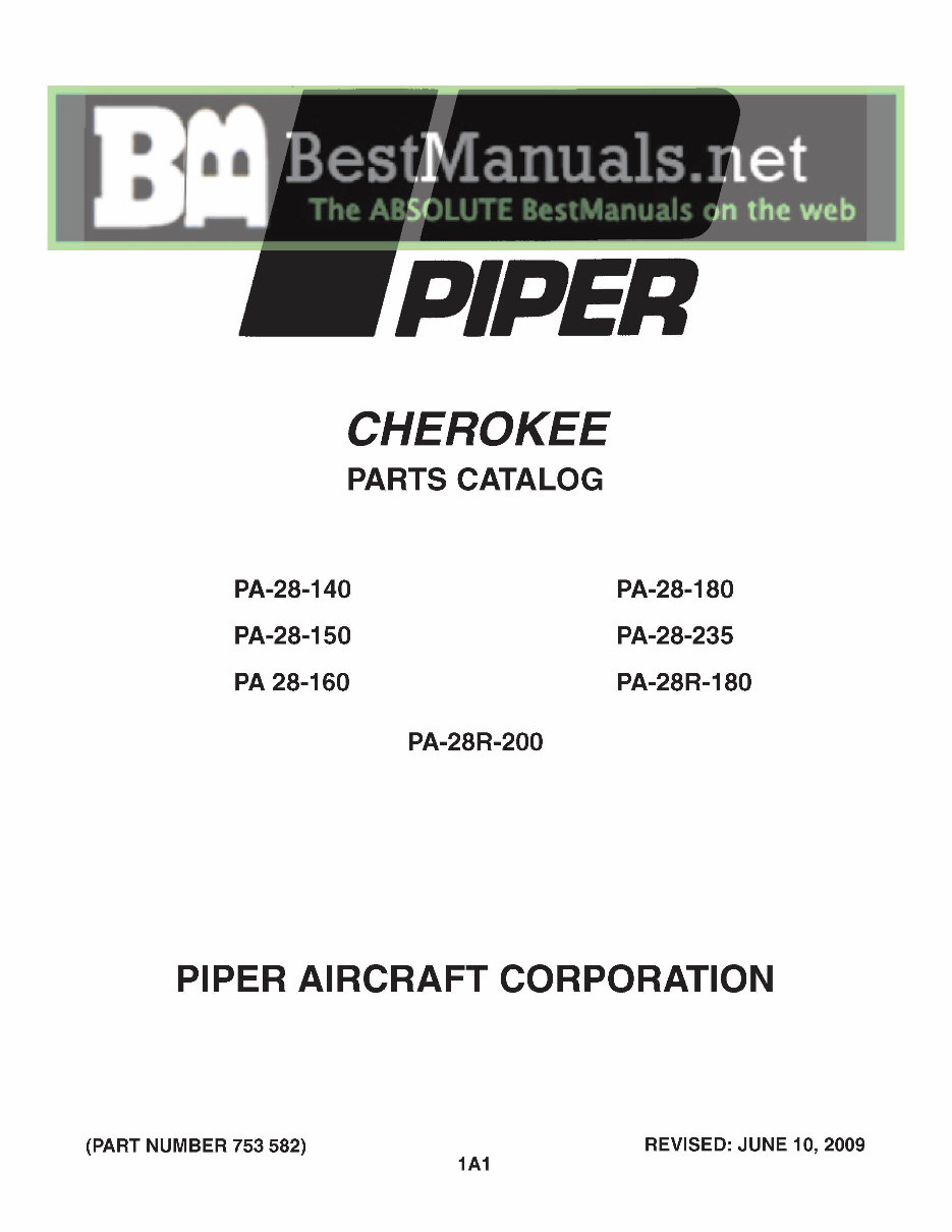 1964-1976 Piper Cherokee PA-28 Service & Repair Manual (incl. Parts Catalog) preview img 1