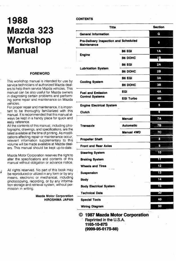 1988-1989 Mazda 323 Turbo Service & Repair Manual preview img 2