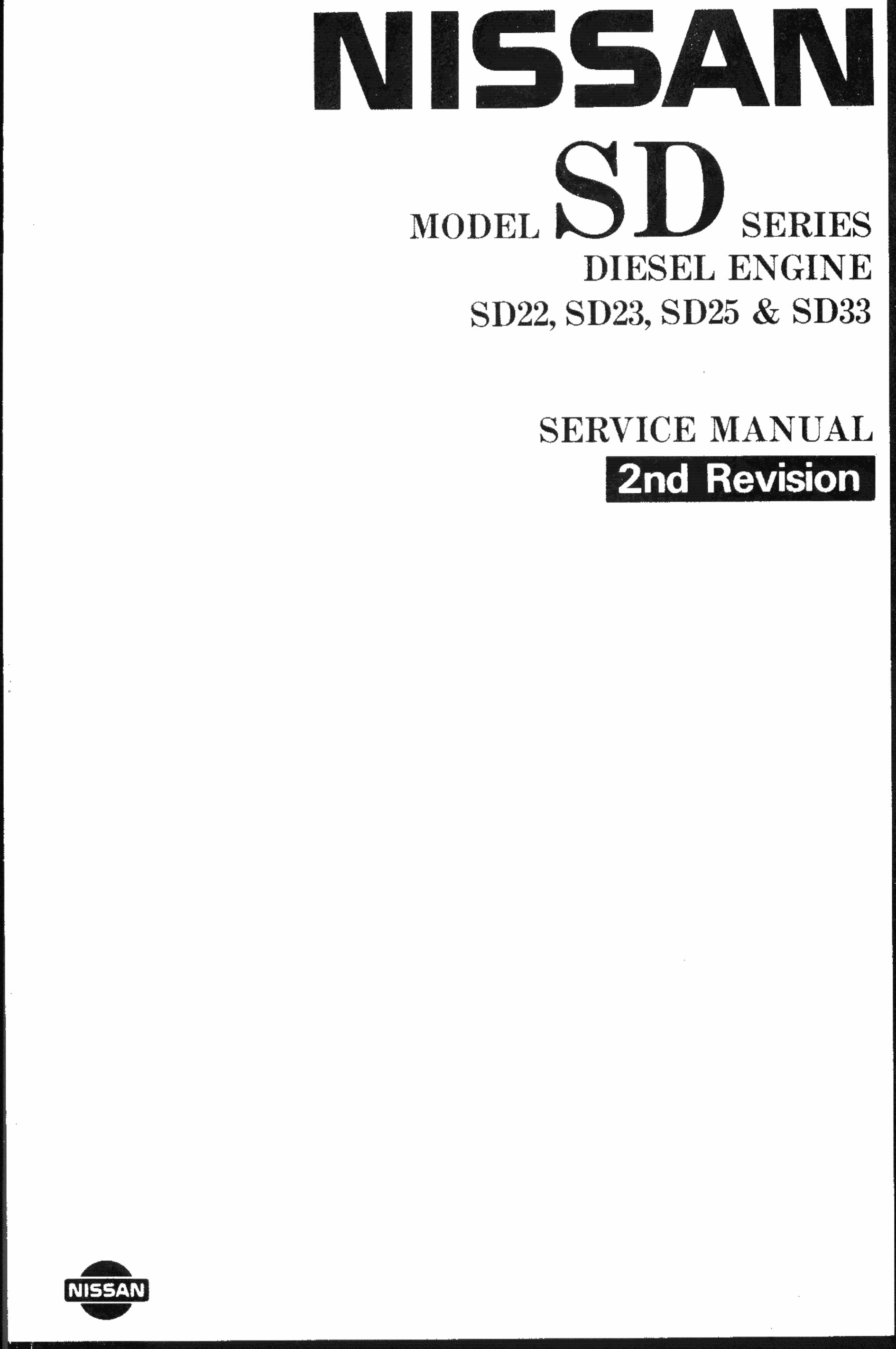 Nissan SD22, SD23, SD25, SD33 Diesel Engine Service & Repair Manual preview img 1